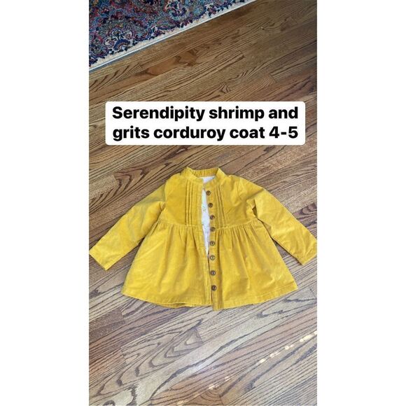 Serendipity Shrimp & Grits Mustard Corduroy Riding Jacket XS(4-5) - Picture 2 of 3